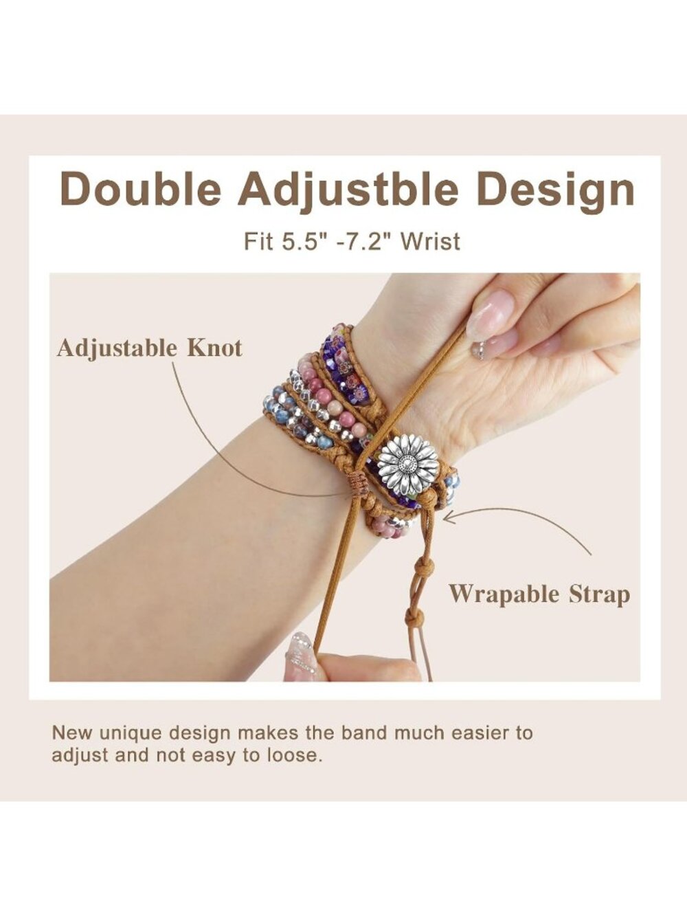 Women's Colorful Boho Beaded Band Compatible with Apple Stones Bracelet Watch - Picture 6 of 6